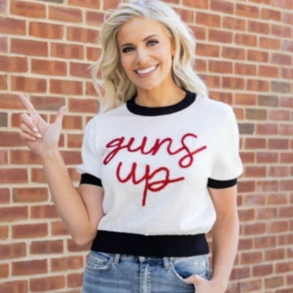 Queen of Sparkles Texas Tech Raiders Guns Up Knit Sweater L